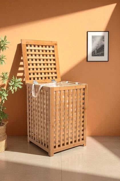 Dıgıthome Çamaşır Sepeti Banyo Düzenleyici Bambu DB-0041