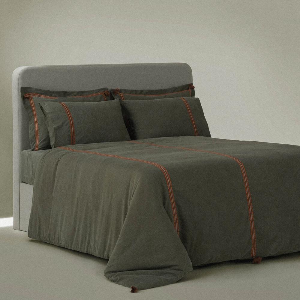 Ecocotton Hazar Çift Kişilik Nevresim Takımı Organik Pamuk Saten Yeşil