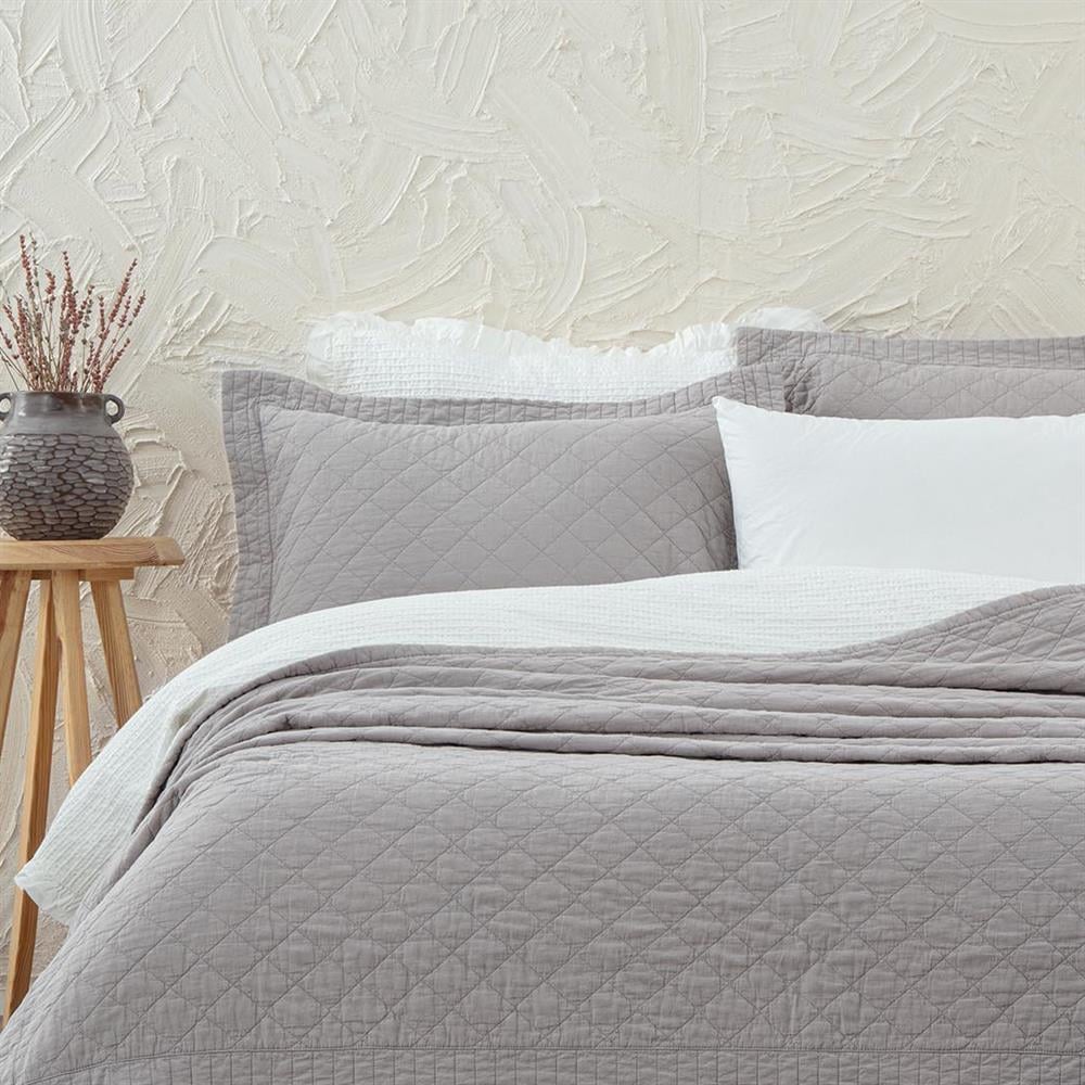 Ecocotton Yatak Örtüsü Çift Kişilik Gri Reha 240x260