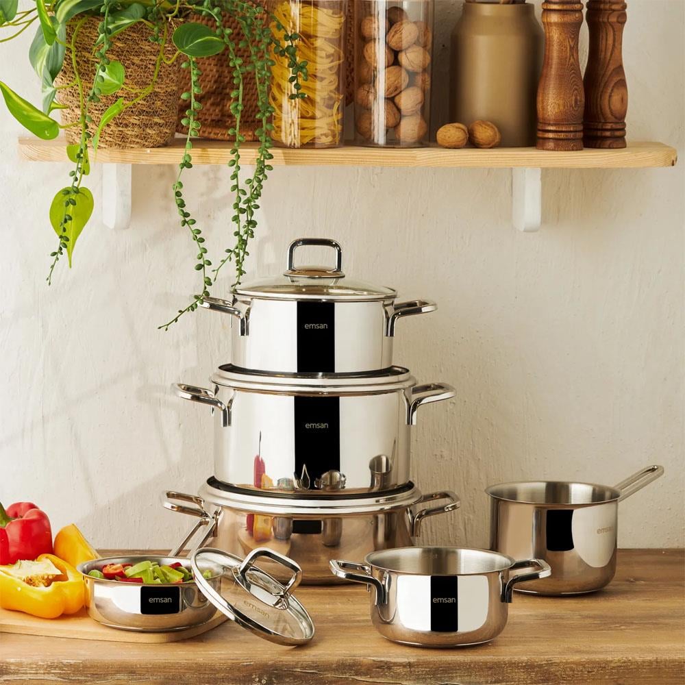 Emsan Cocinero 10 Prc Çelik Tencere Seti