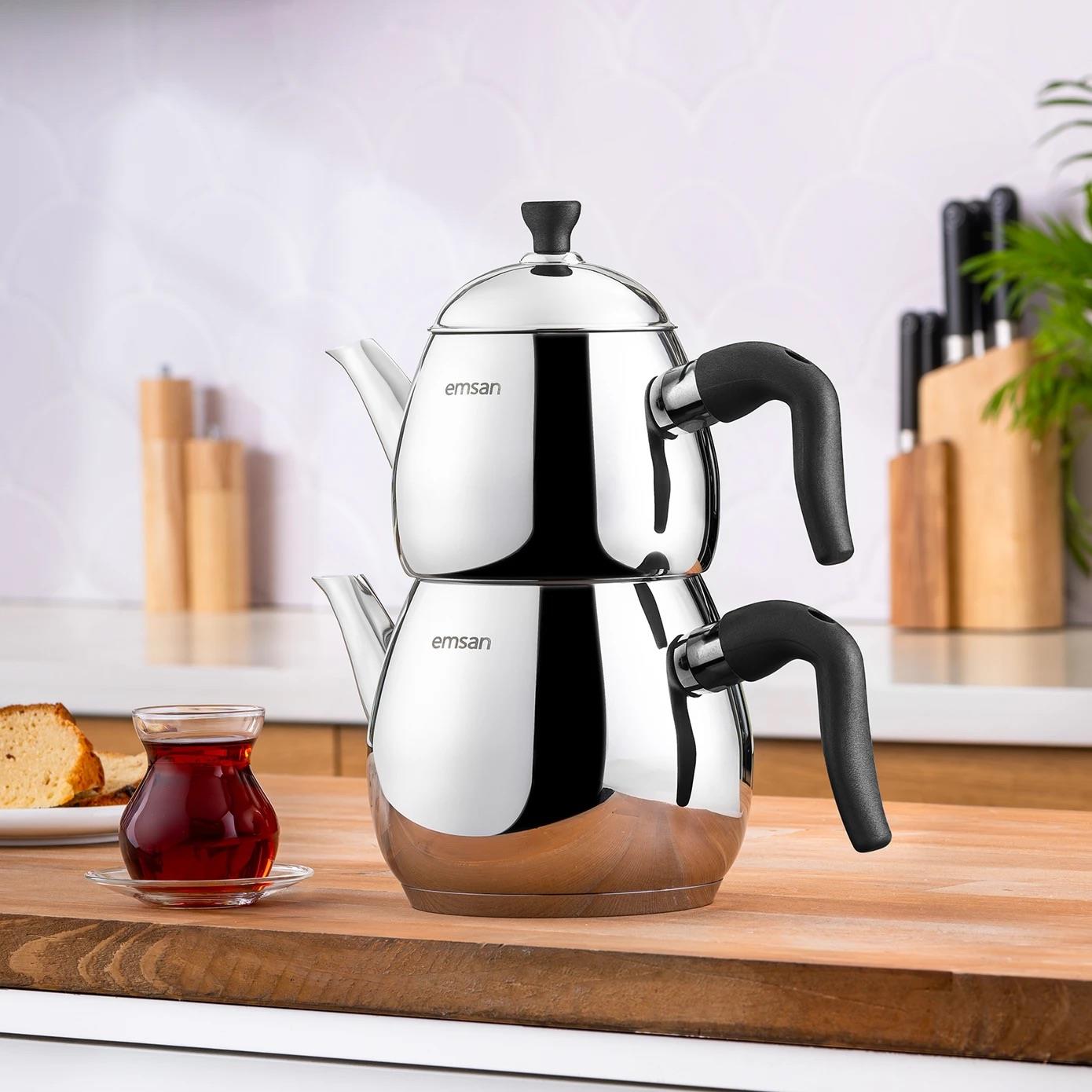 Emsan Duru Mini Çaydanlık Takımı Siyah 0.75 - 1.5 Lt