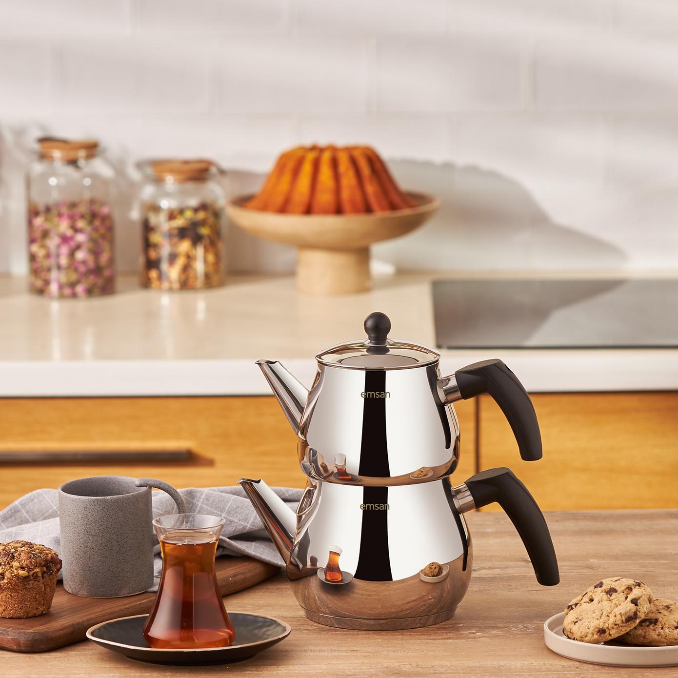 Emsan Luna Midi Inox Çaydanlık Takımı