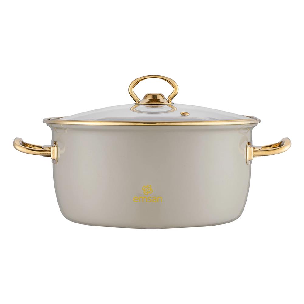 Emsan Retro Emaye Kızartma Tenceresi Bej