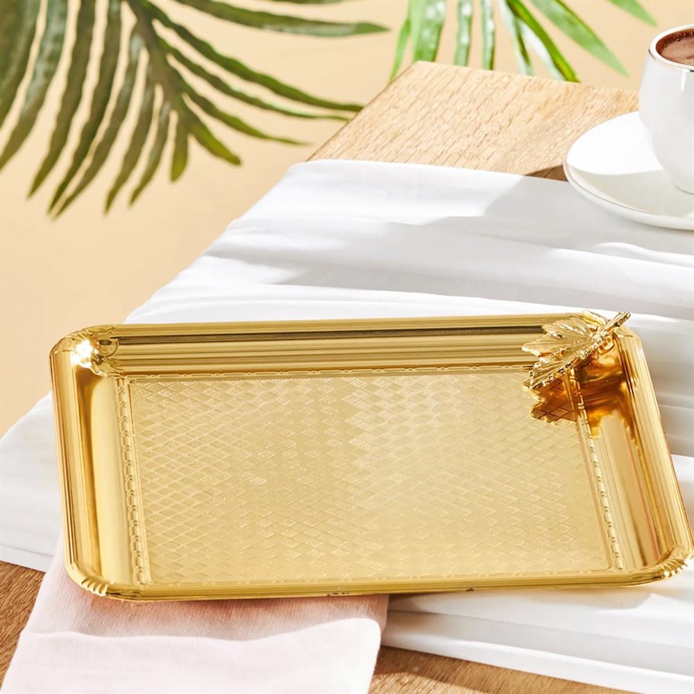 Emsan Tepsi Gold Kare Leafy