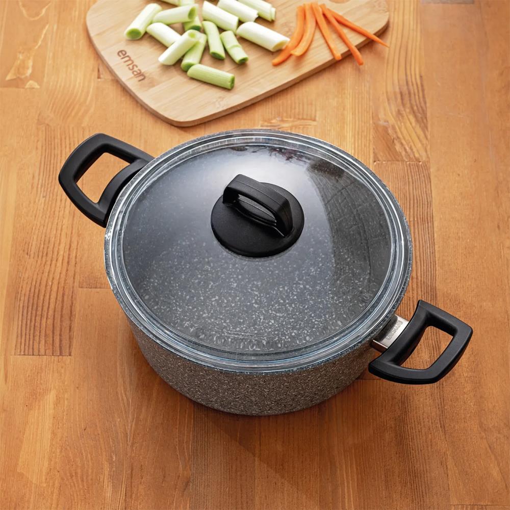 Emsan Titanium Granit Derin Tencere 16 cm