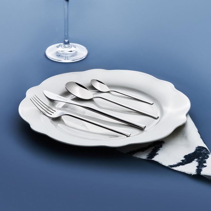 Karaca Elegance New Liza Platin 12 Kişilik 84 Parça Çatal Kaşık Bıçak Takımı