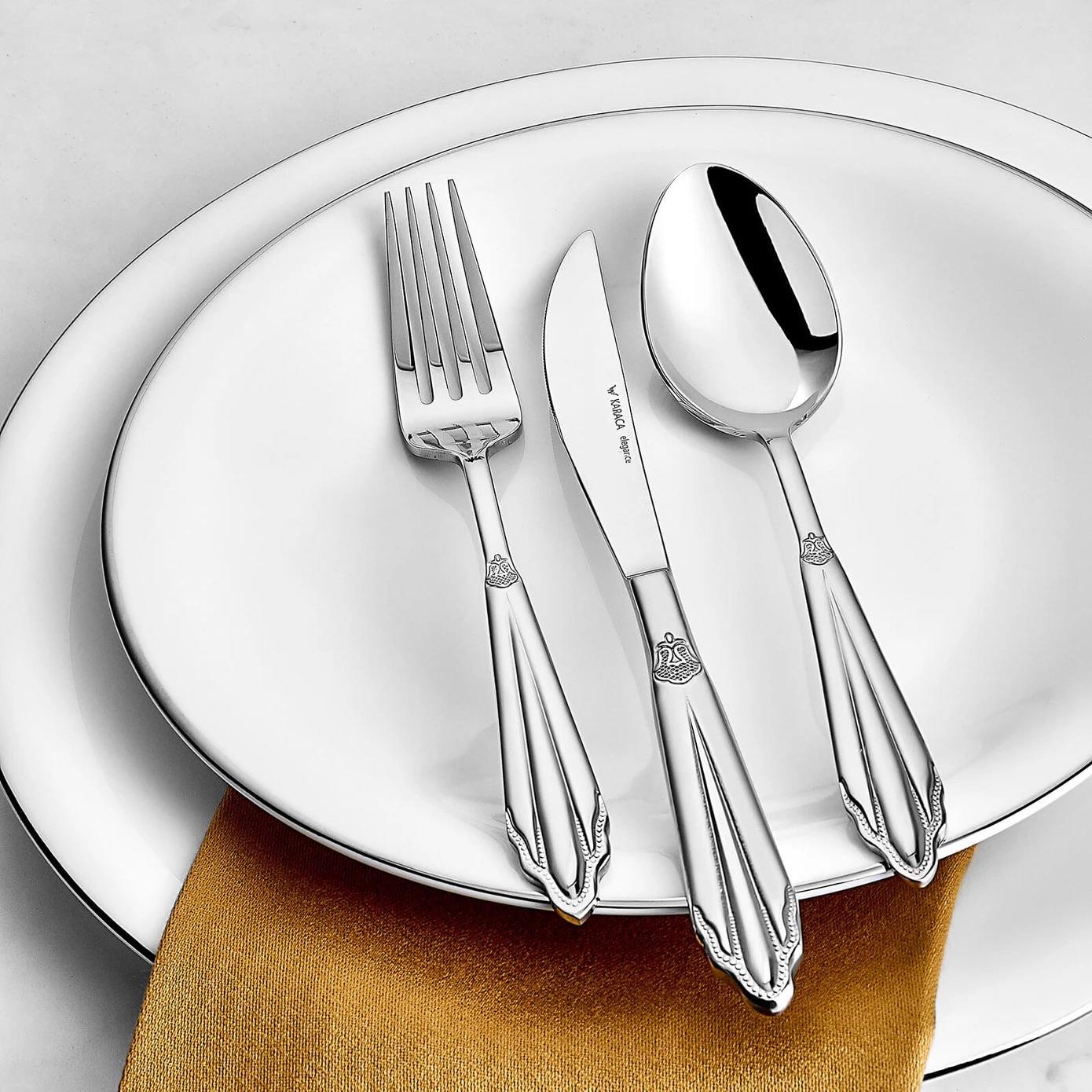 Karaca Elegance New Mantilla 12 Kişilik 84 Parça Çatal Kaşık Bıçak Takımı