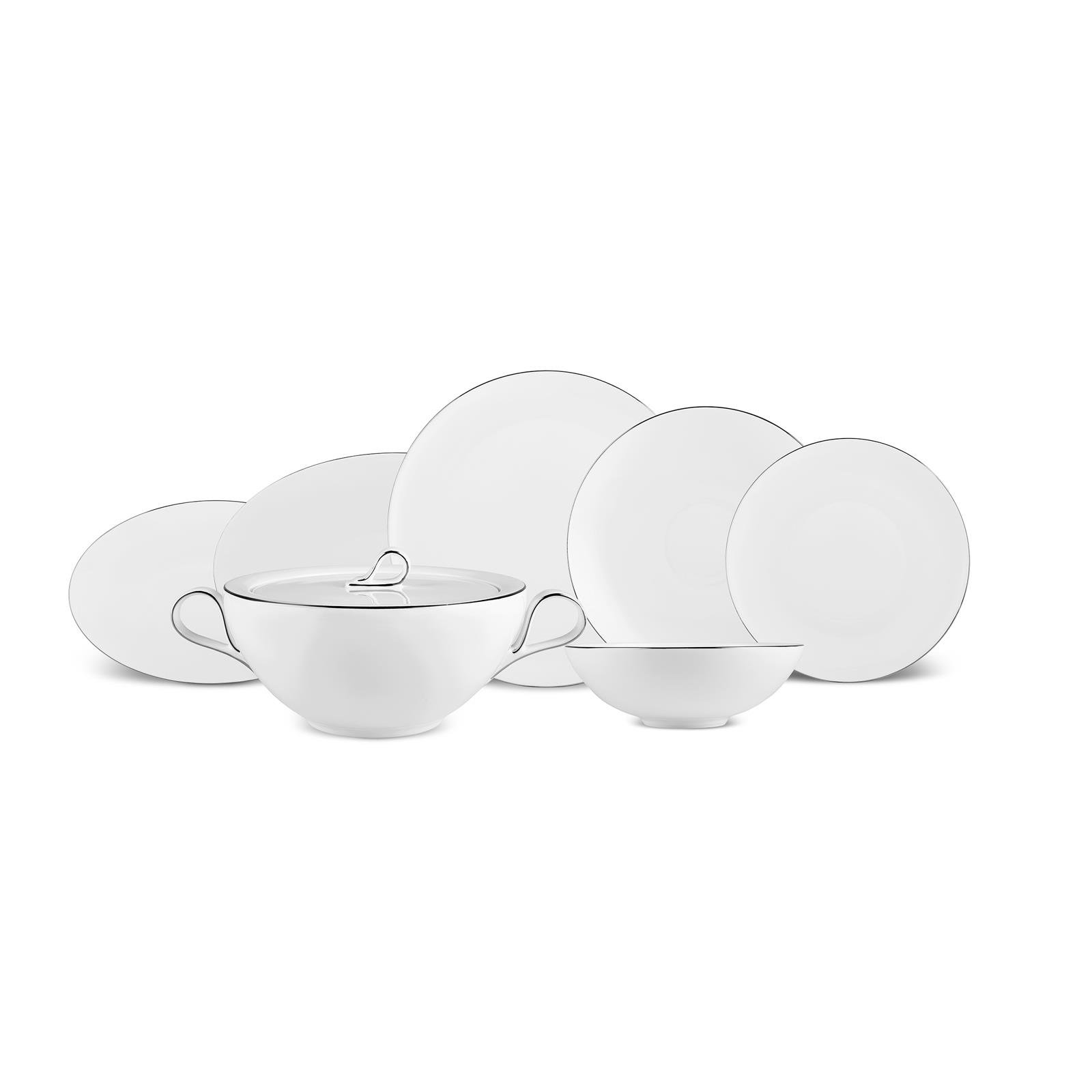 Karaca Fine Pearl Extra Chanak 62 Parça 12 Kişilik Yemek Takımı