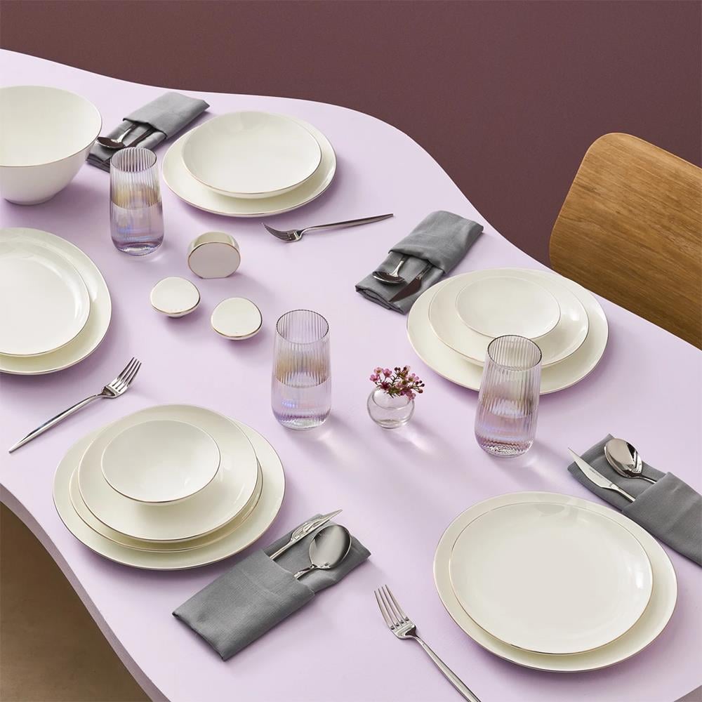 Karaca Fine Pearl Extra Wave 61 Parça 12 Kişilik Yemek Takımı