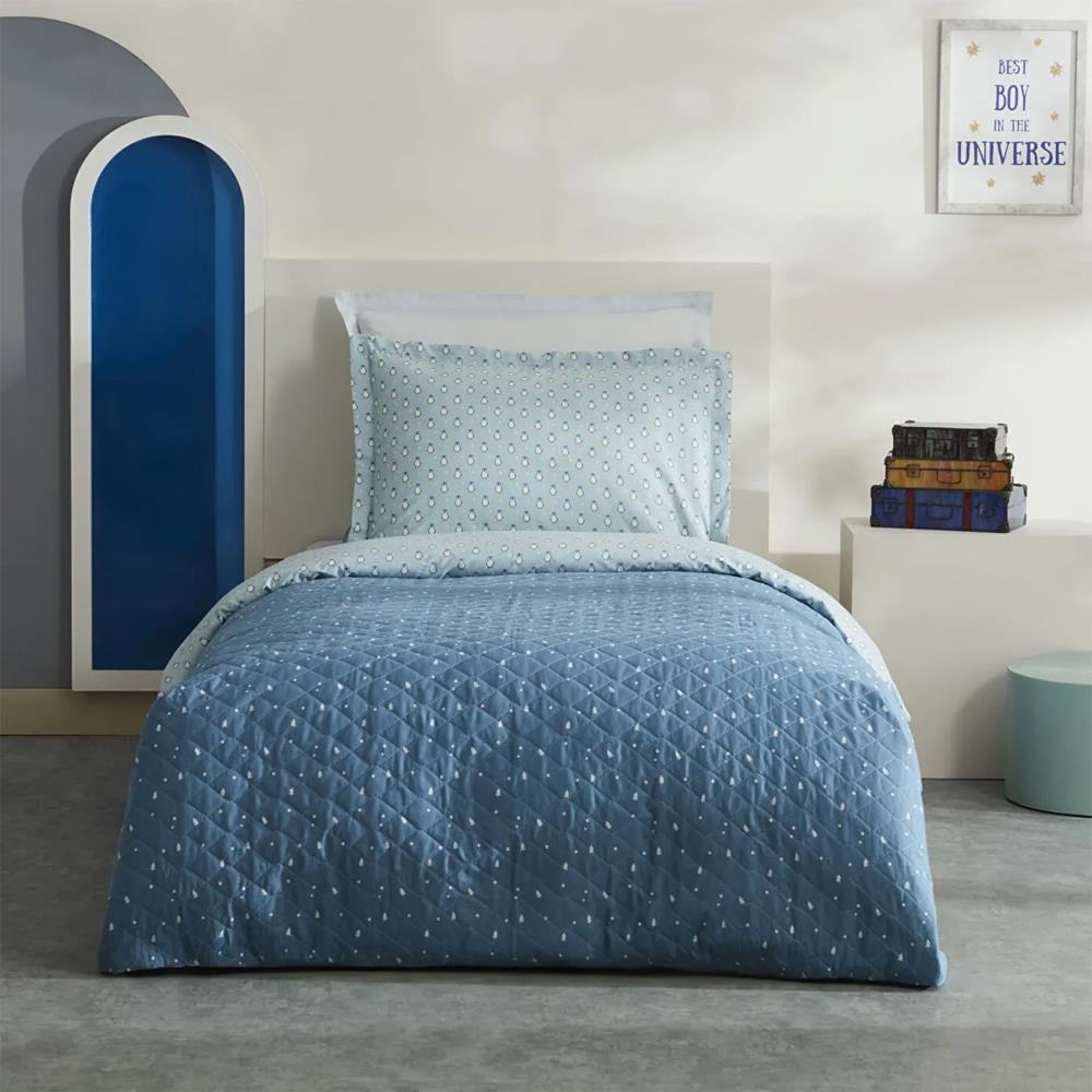 Karaca Home Young Penguin Tek Kişilik Kapitoneli Nevresim Takımı