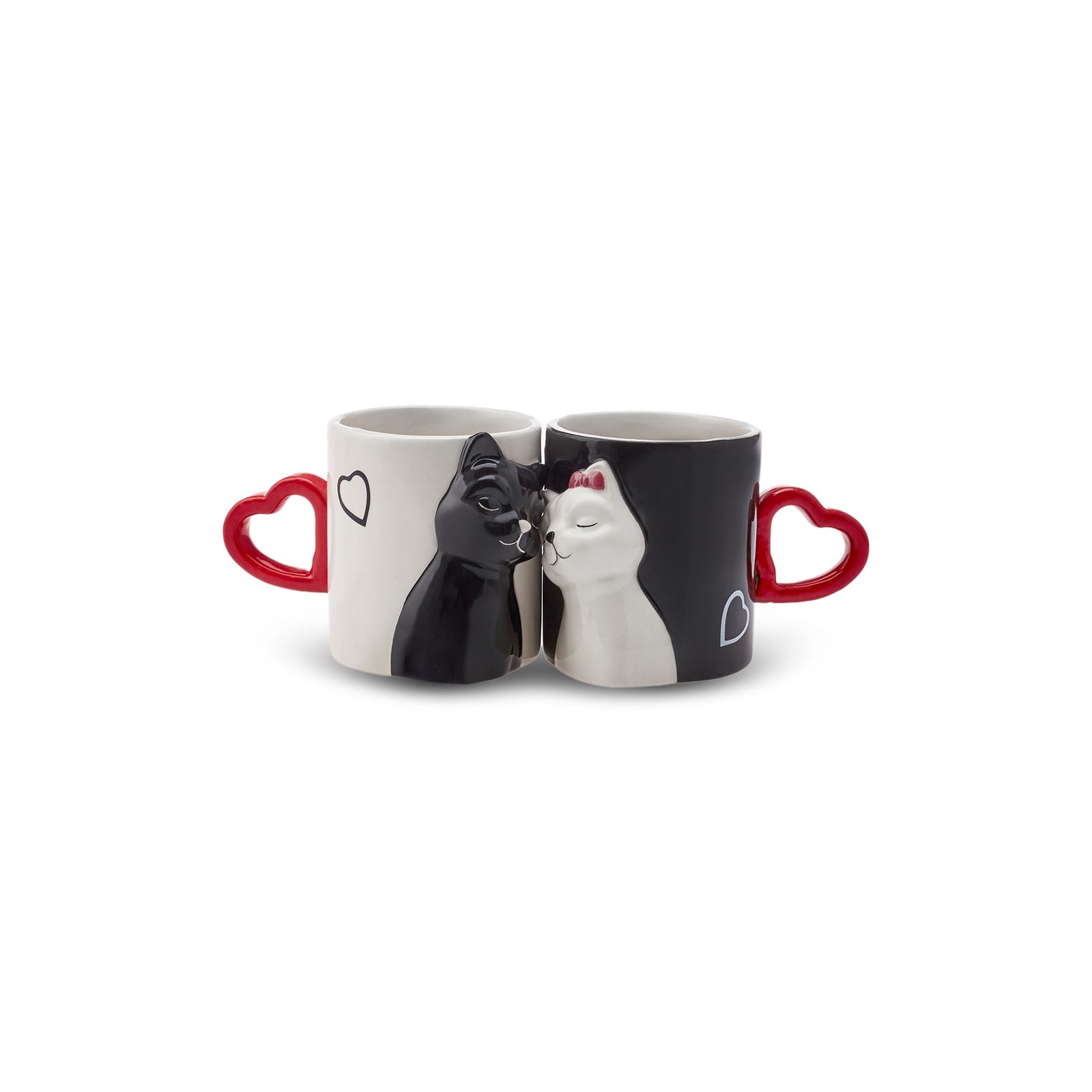Karaca Love Cat Kalpli 2li Kupa 310 ml