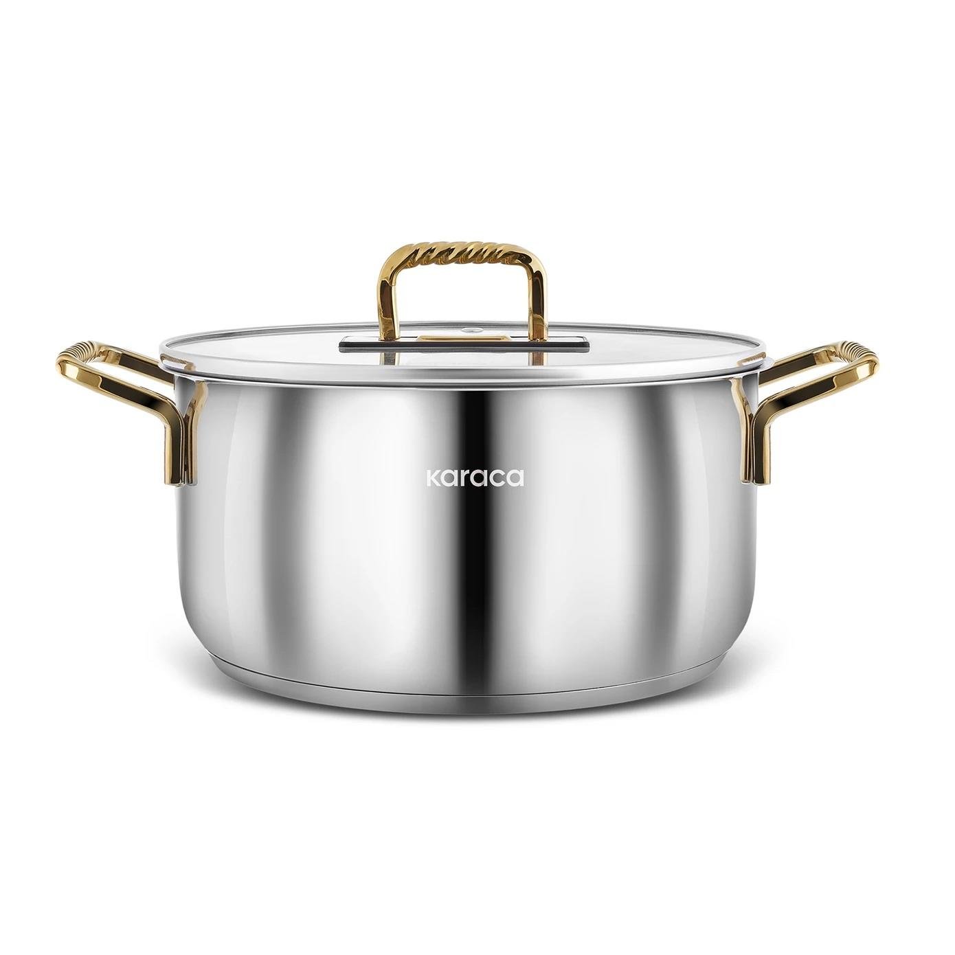 Karaca Maçka İndüksiyon Tabanlı Çelik Tencere 22 Cm Gold