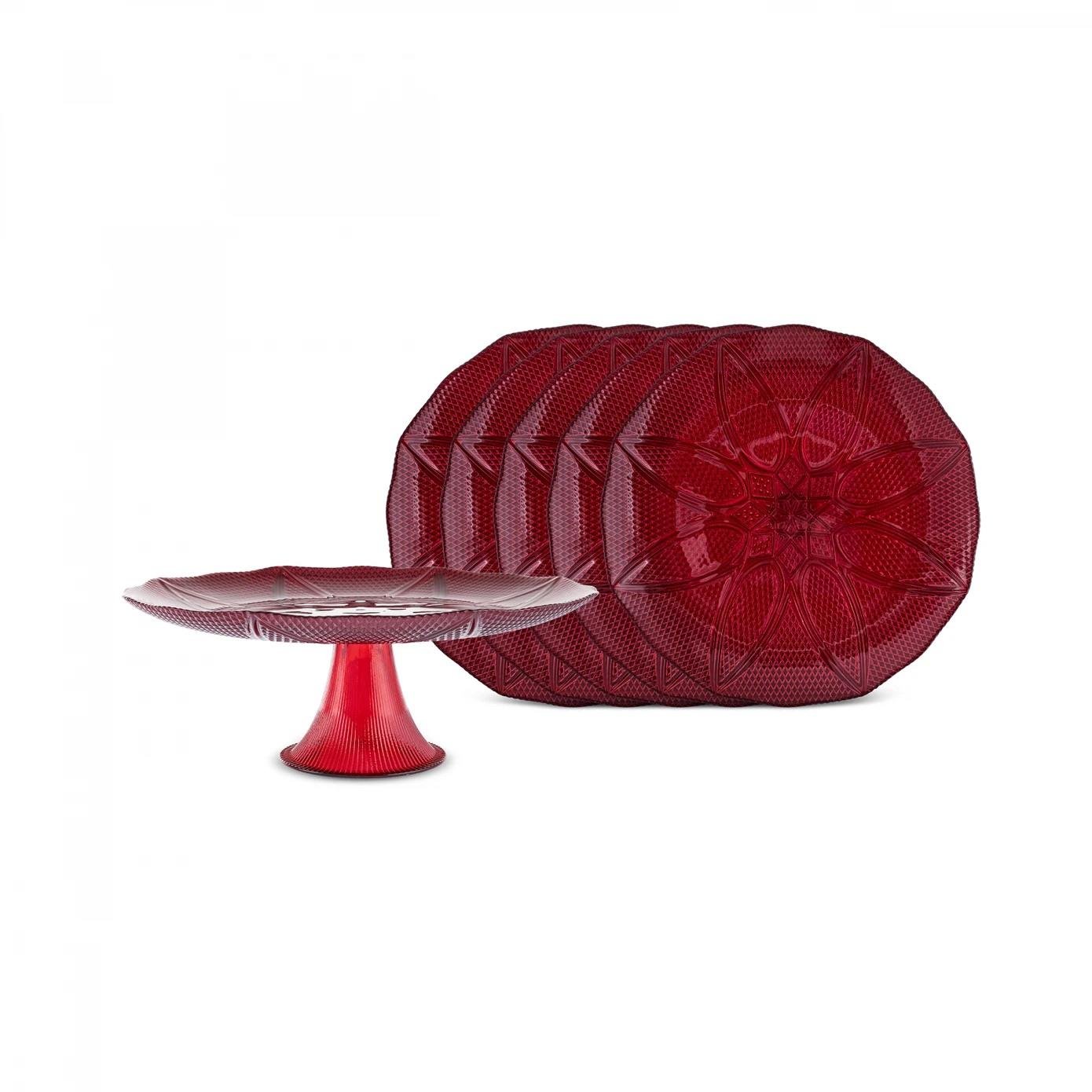 Karaca Octo Kırmızı 8 Parça Pasta/Tatlı Seti