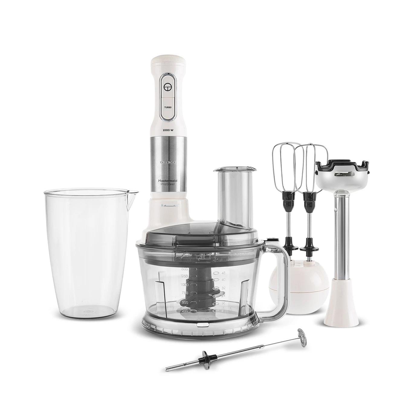 Karaca Prosteel 7 in 1 Süt Köpürtücülü Mutfak Robotu 1000W Soft Cream