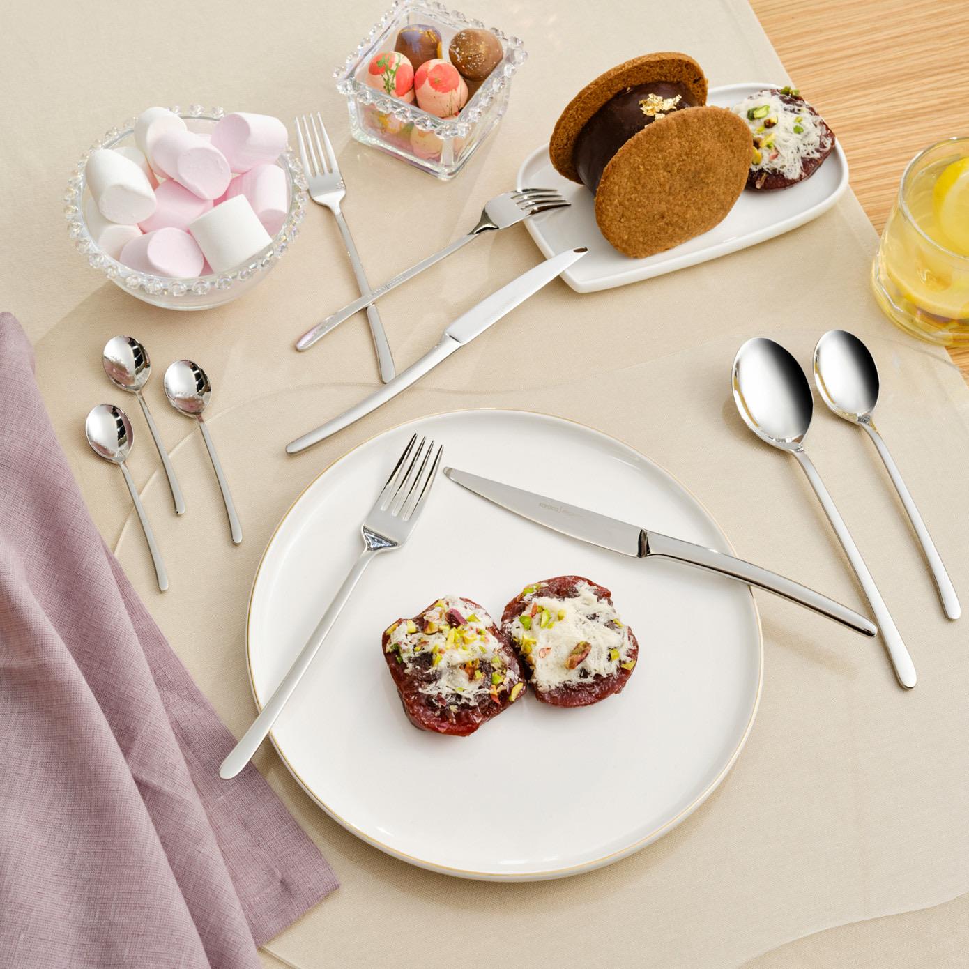 Karaca Tornado Elegance 84 Parça 12 Kişilik Kutulu Çatal Kaşık Bıçak Takımı