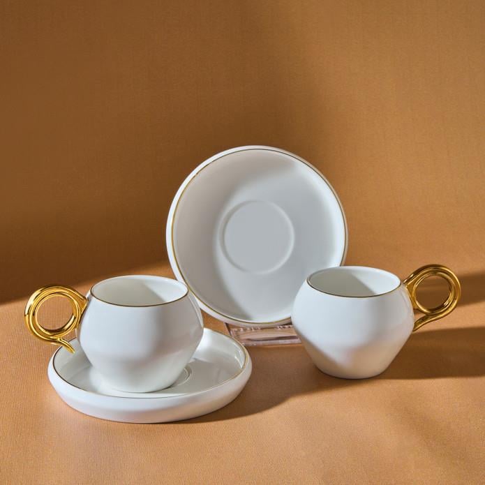 Karaca Venüs Gold 2 Kişilik Kahve Fincan Takımı 135 ml