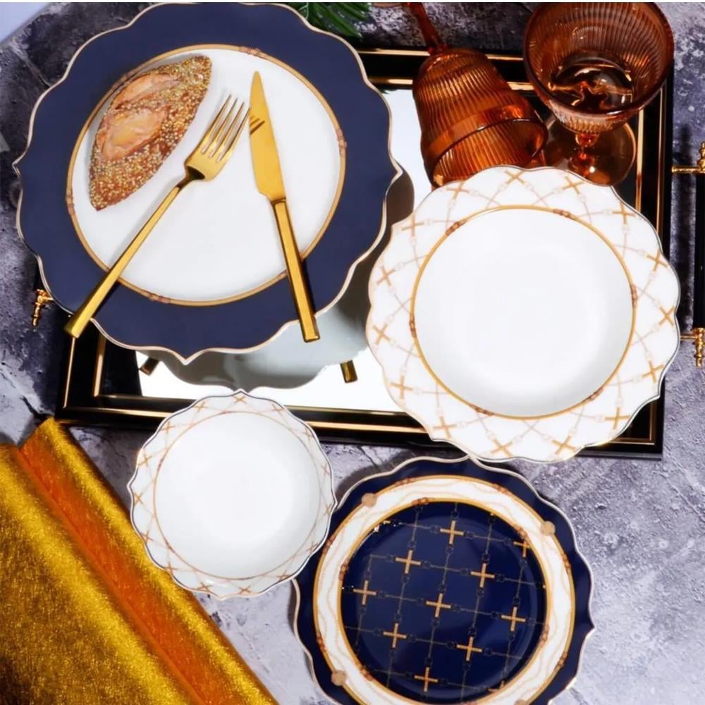 Kosova Bone China 24 Parça 6 Kişilik Yemek Takımı DSN-09