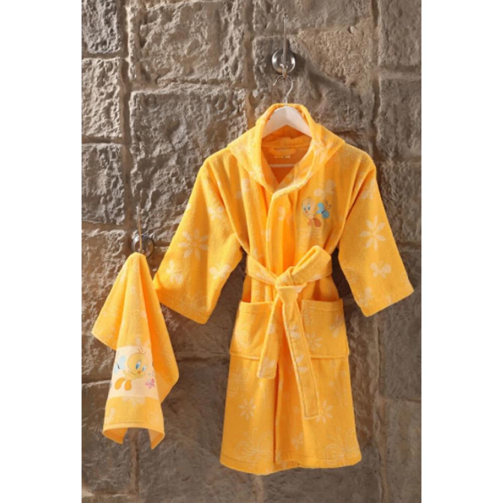 Özdilek Tweety Flutter Lisanslı Bornoz Seti- 9/10 Yaş