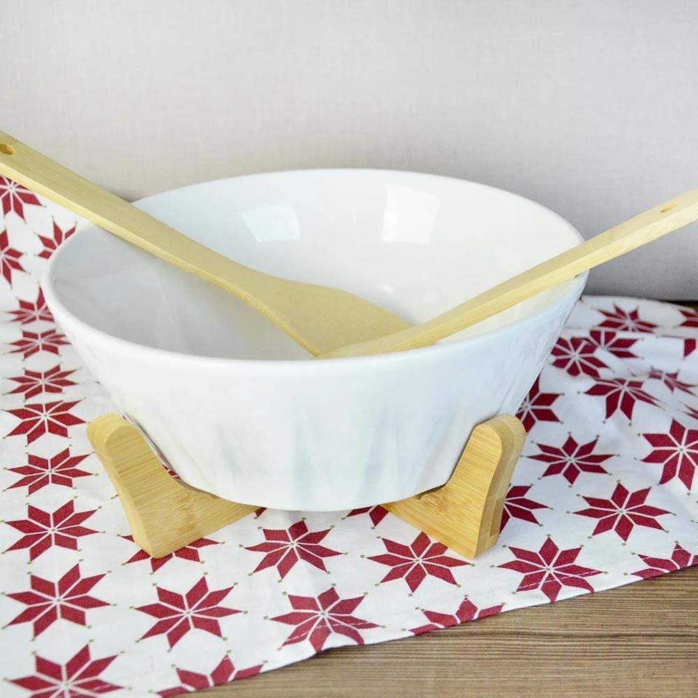 Paçi Freda Porselen Salata Kasesi Bambu Kaşıklı  101602