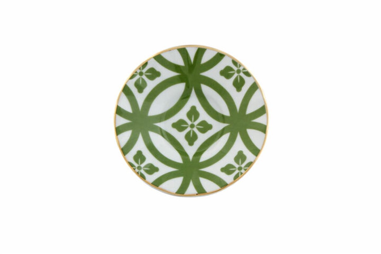 Porland Morocco Desen1 Yeşil Ergonomik Çay Tabağı 12cm