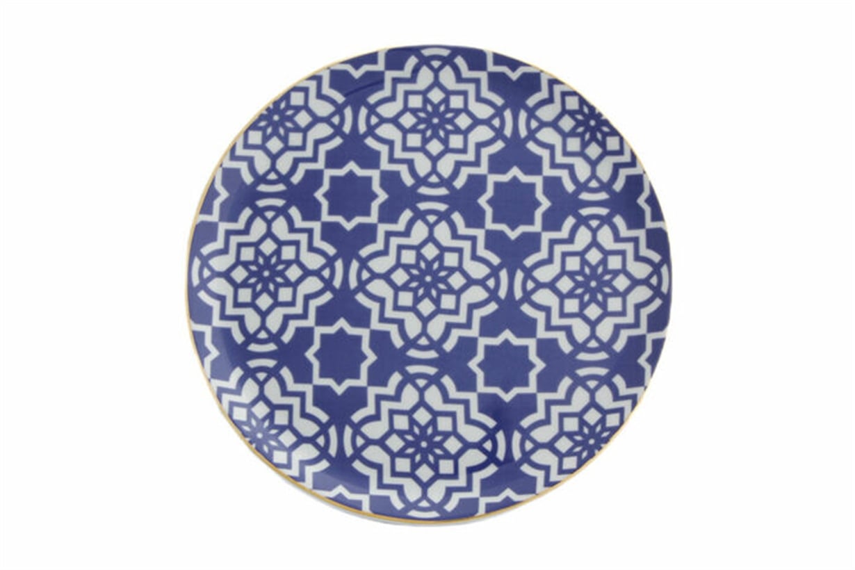 Porland Morocco Desen7 Mor Düz Tabak 24cm