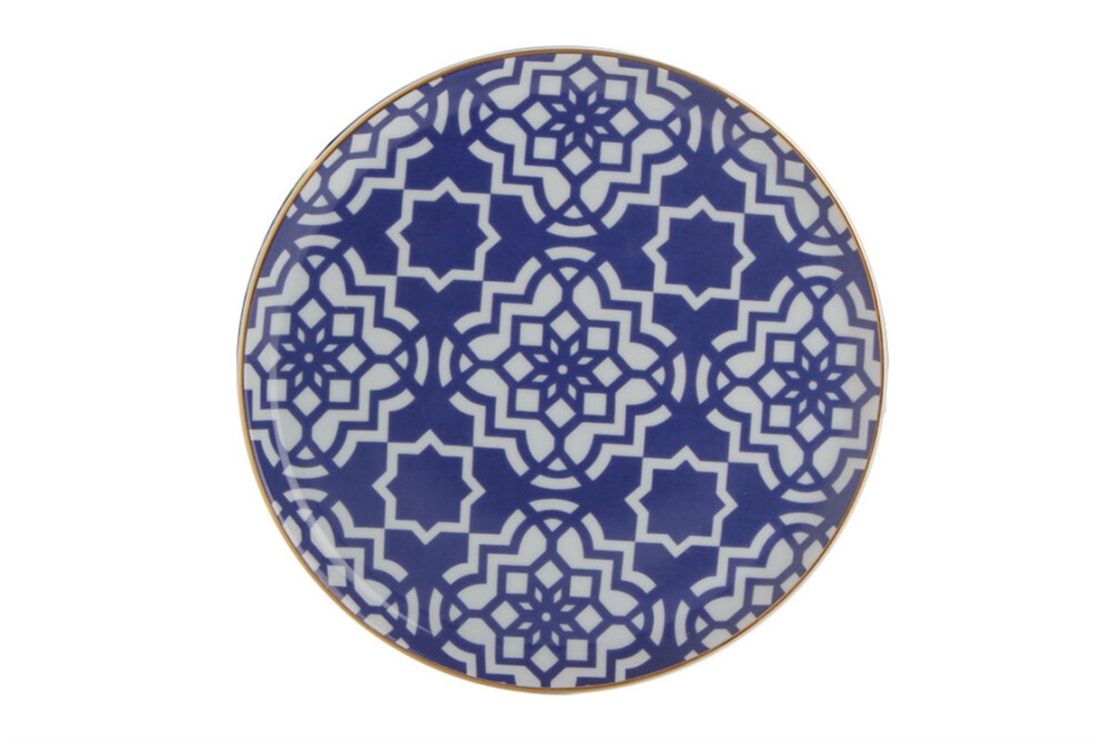 Porland Morocco Desen7 Mor Düz Tabak 20cm