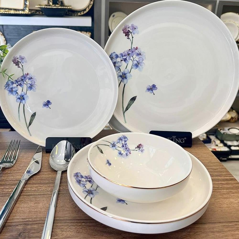 Roykin Blue Flower 24 Parça 6 Kişilik Yemek Takımı HRN2303
