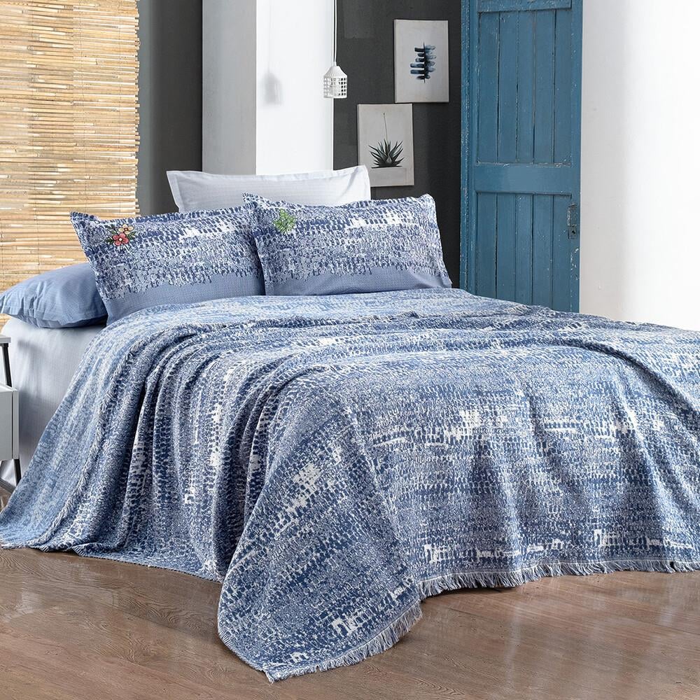 Sarev Darcia Tek Kişilik Pike Takımı İndigo