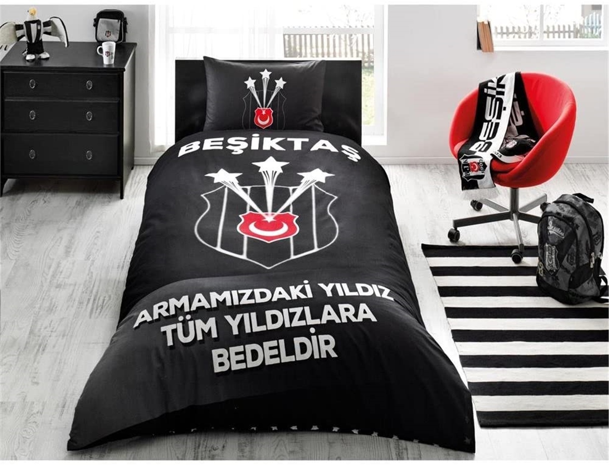 Taç Beşiktaş 3 Yıldız Lisanslı Tek Kişilik Nevresim Takımı tk0002