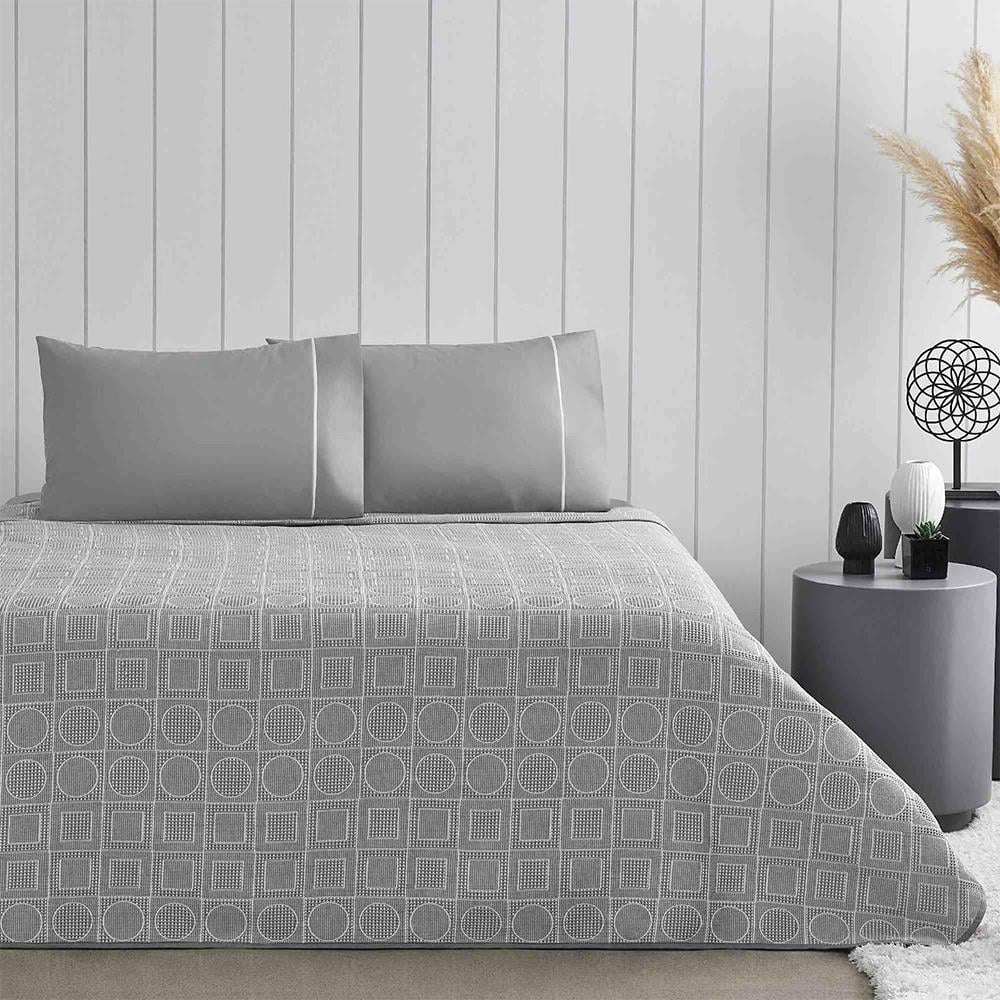 Taç Jakar Tek  Kişilik Pike Takımı Doretta Antrasit