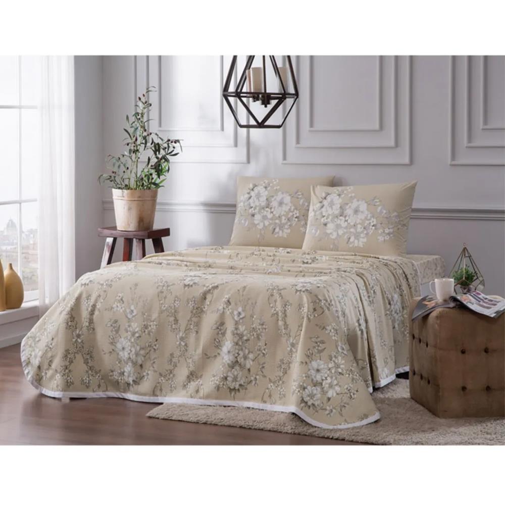 Taç Pike Takımı Aleda Tek Kişilik Bej