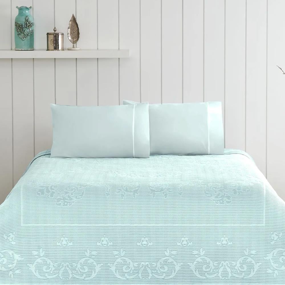 Taç Pike Takımı Jakarlı Emily Mint Çift Kişilik