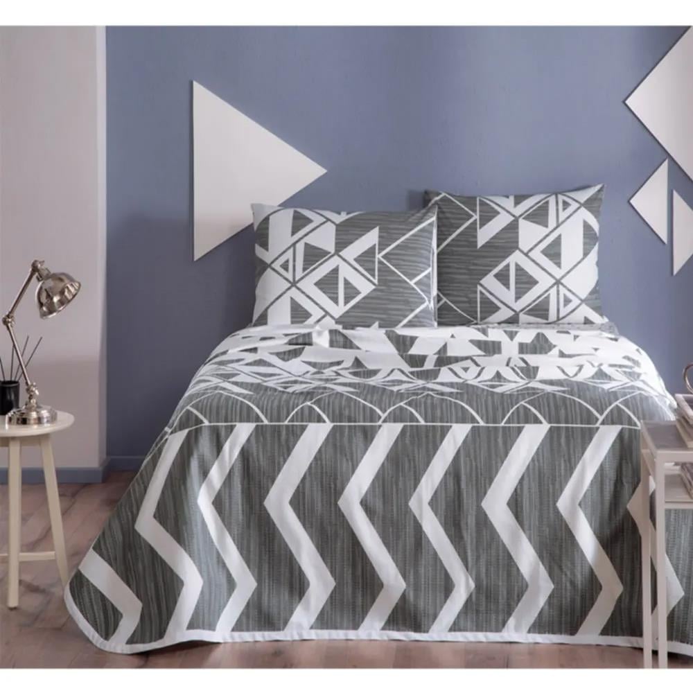 Taç Rain Çift  Kişilik Pike Takımı Gri