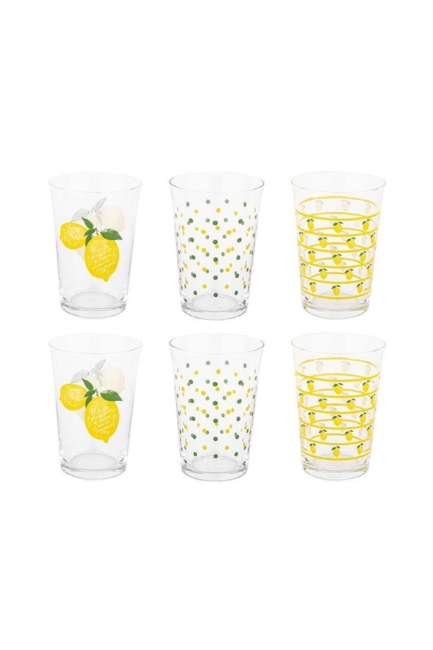Tantitoni 6 Parça Limon Desenli Su Bardağı Takım