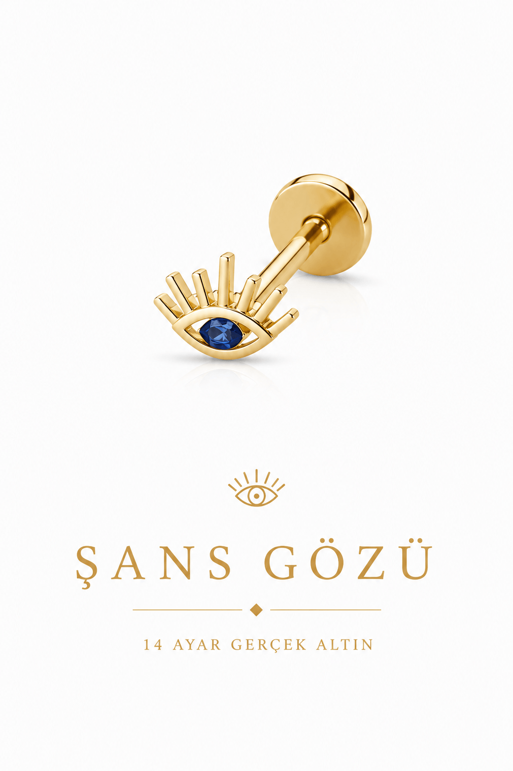 14 Ayar Şans Gözü Piercing