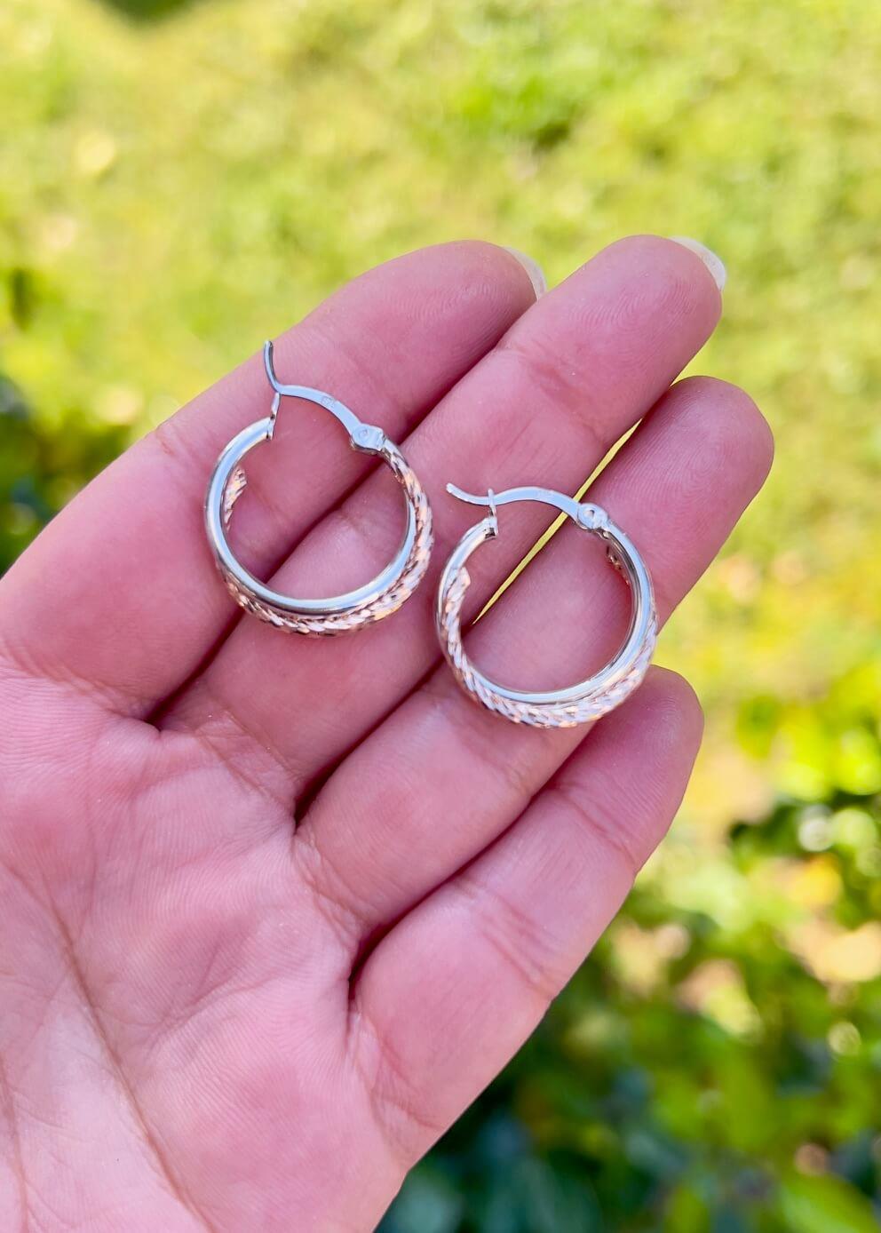 2 Renkli Halka Küpe Çap:2 cm