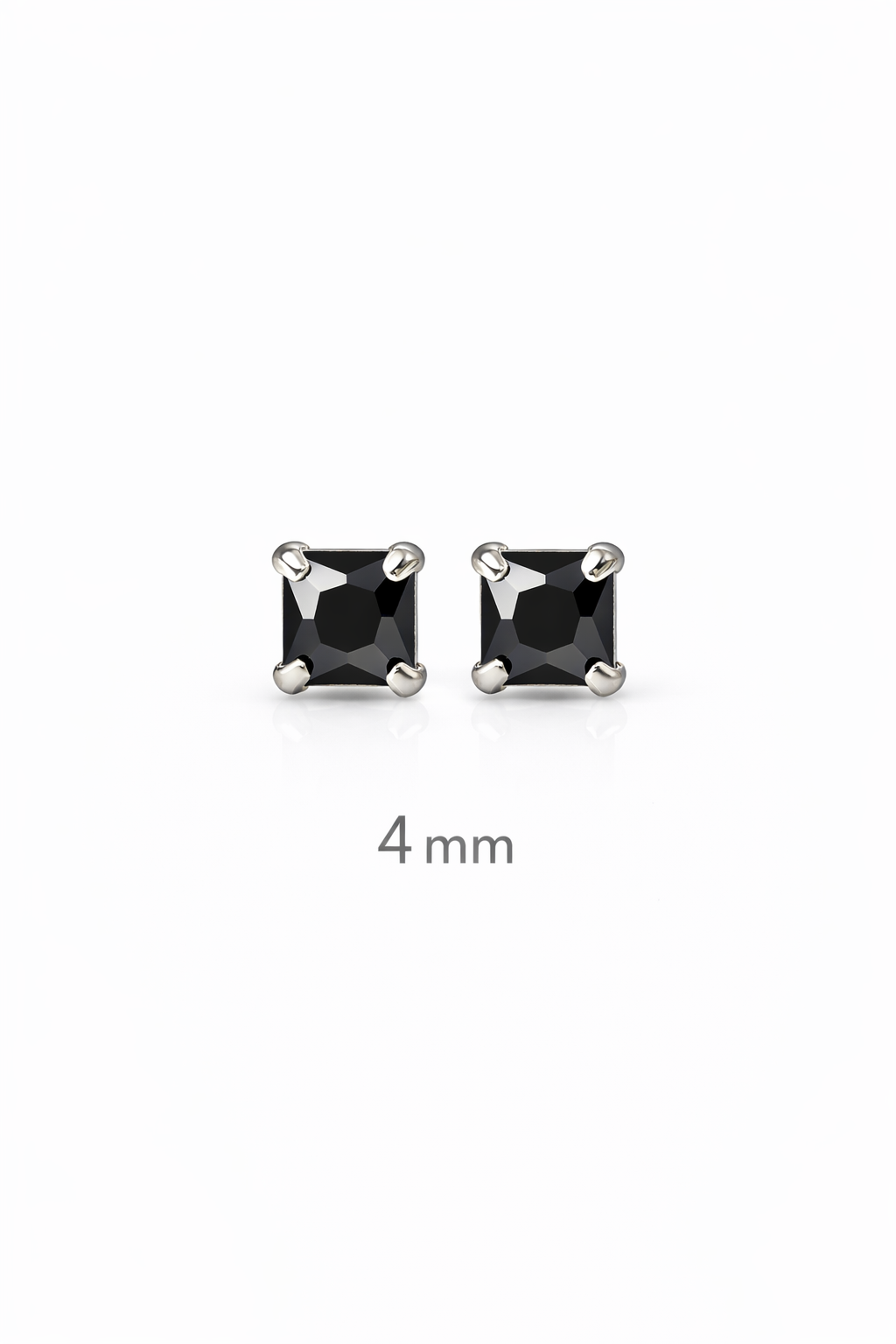 4 mm Siyah Tektaş Küpe