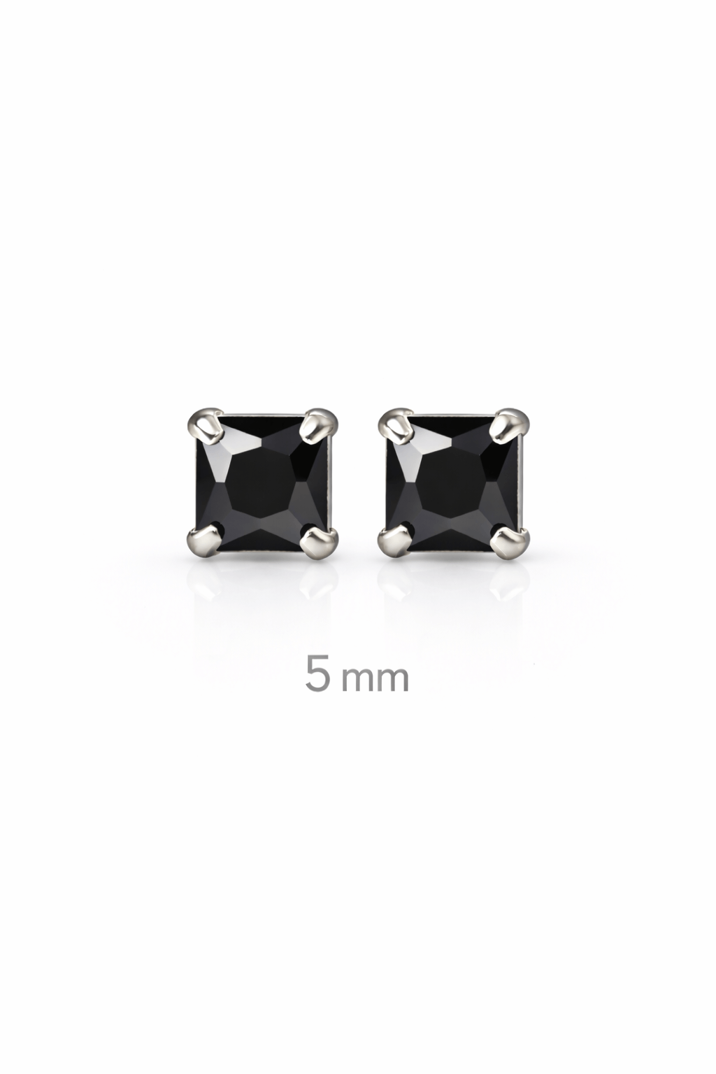 5 mm Siyah Tektaş Küpe