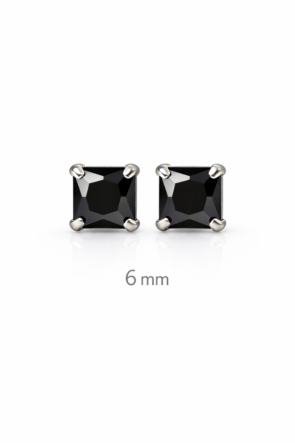 6 mm Siyah Tektaş Küpe