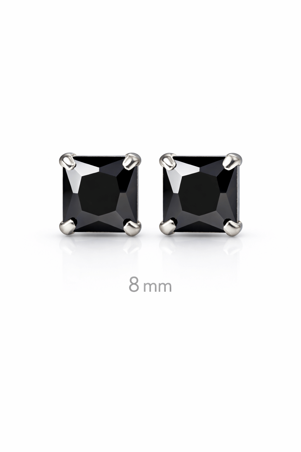 8 mm Siyah Tektaş Küpe