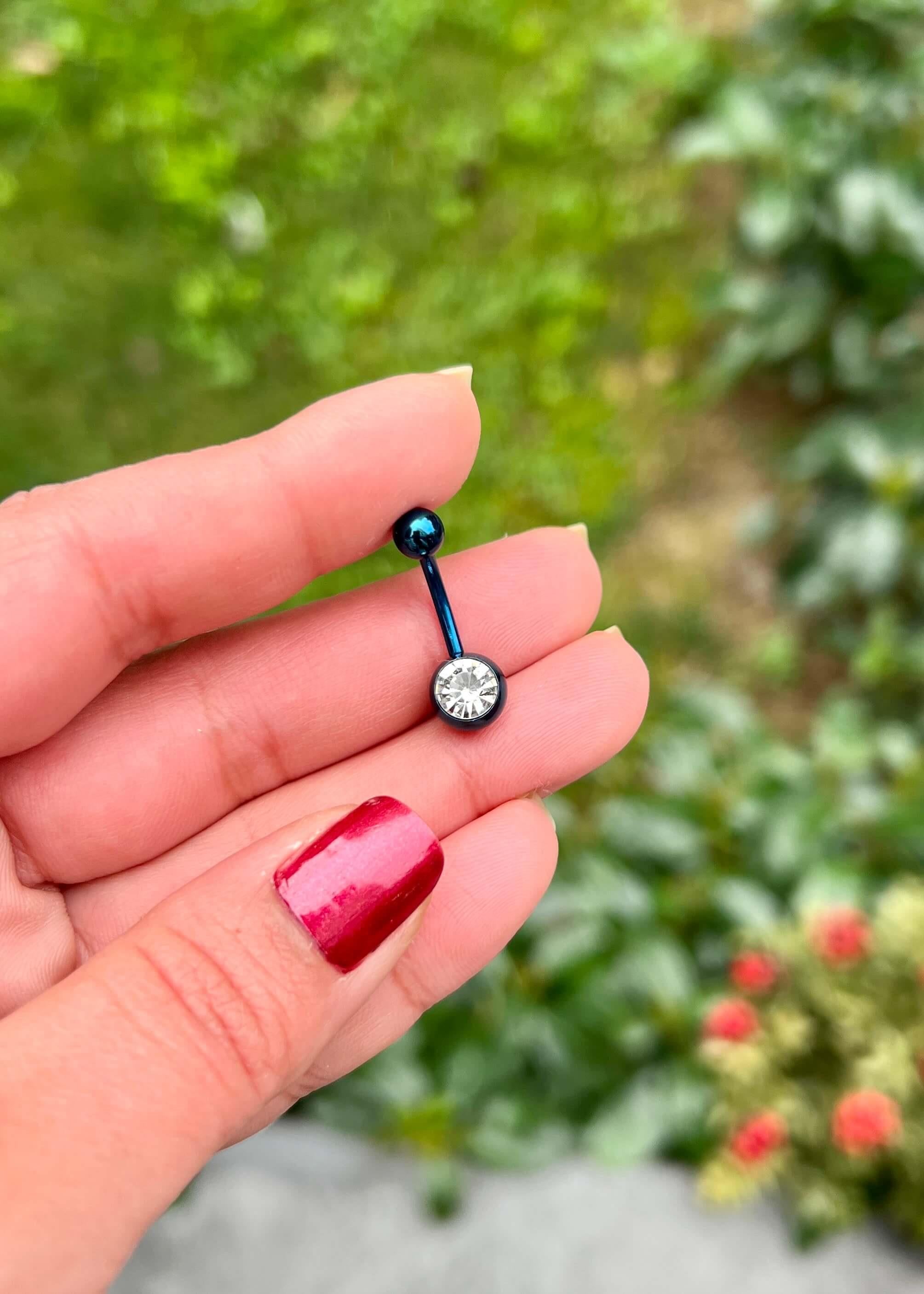 Cerrahi Çelik Tektaş Göbek Piercing