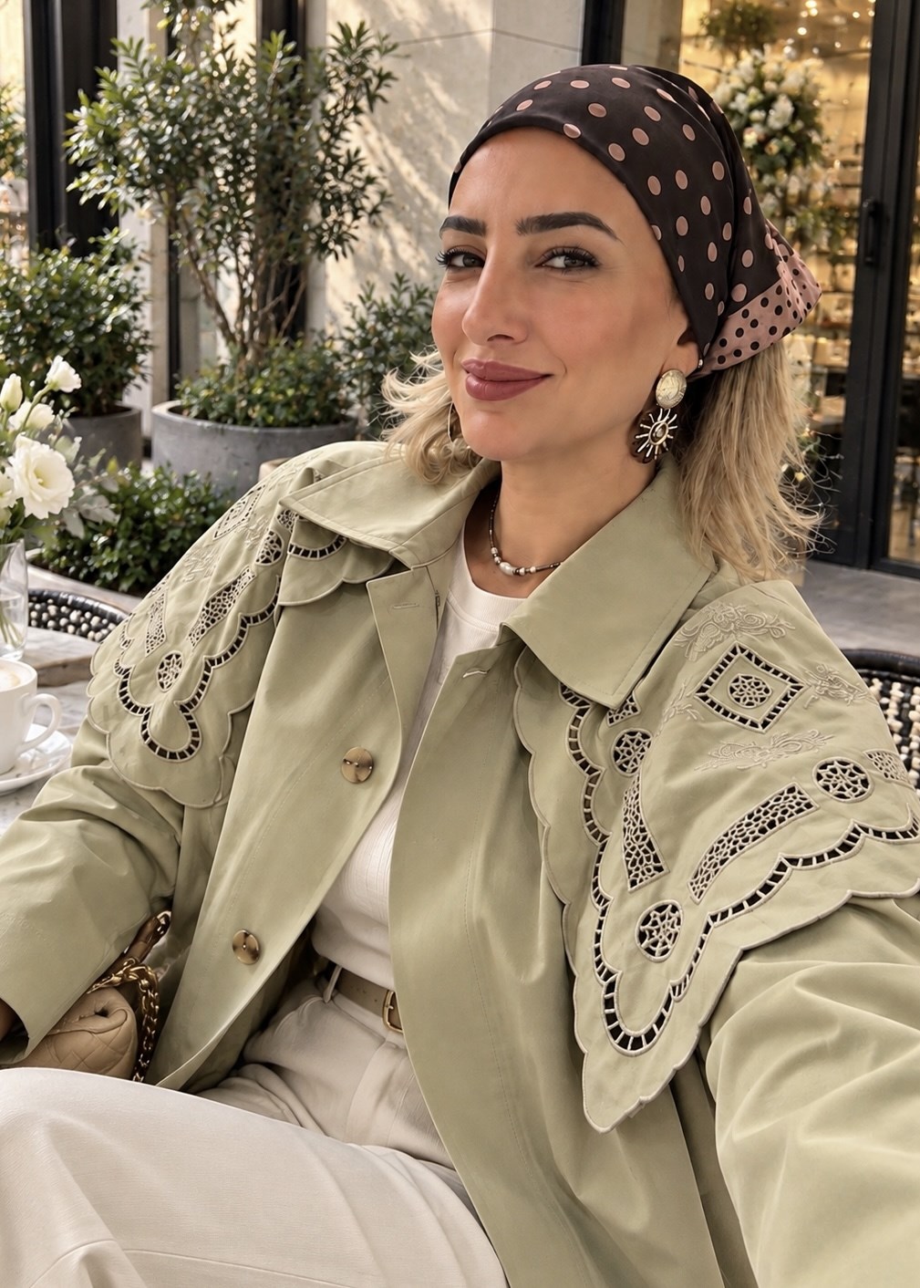 Fistolu Pelerin Detaylı Haki Ceket