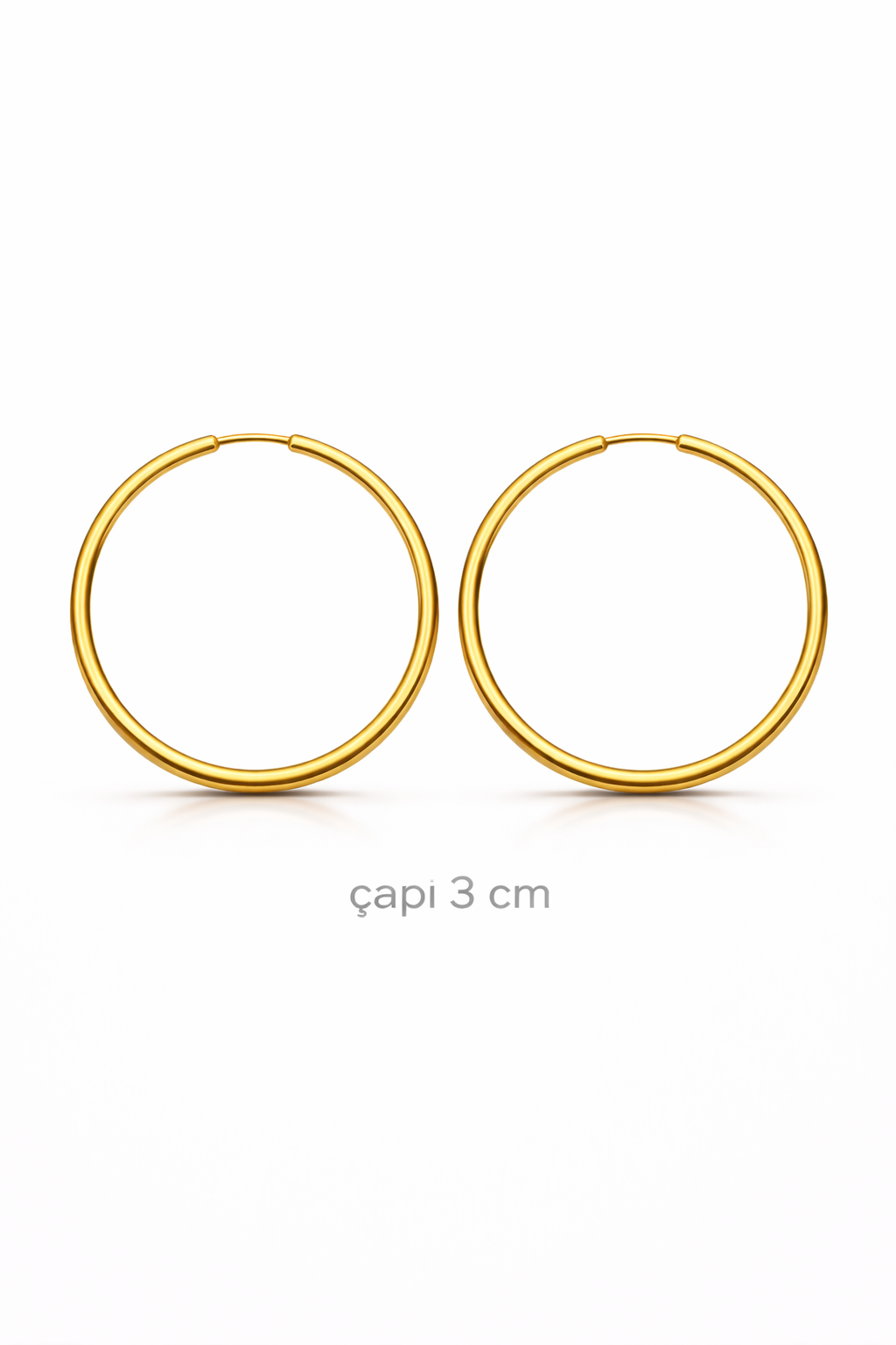 İnce Halka Küpe Çap:3cm ( Tek / Çift )