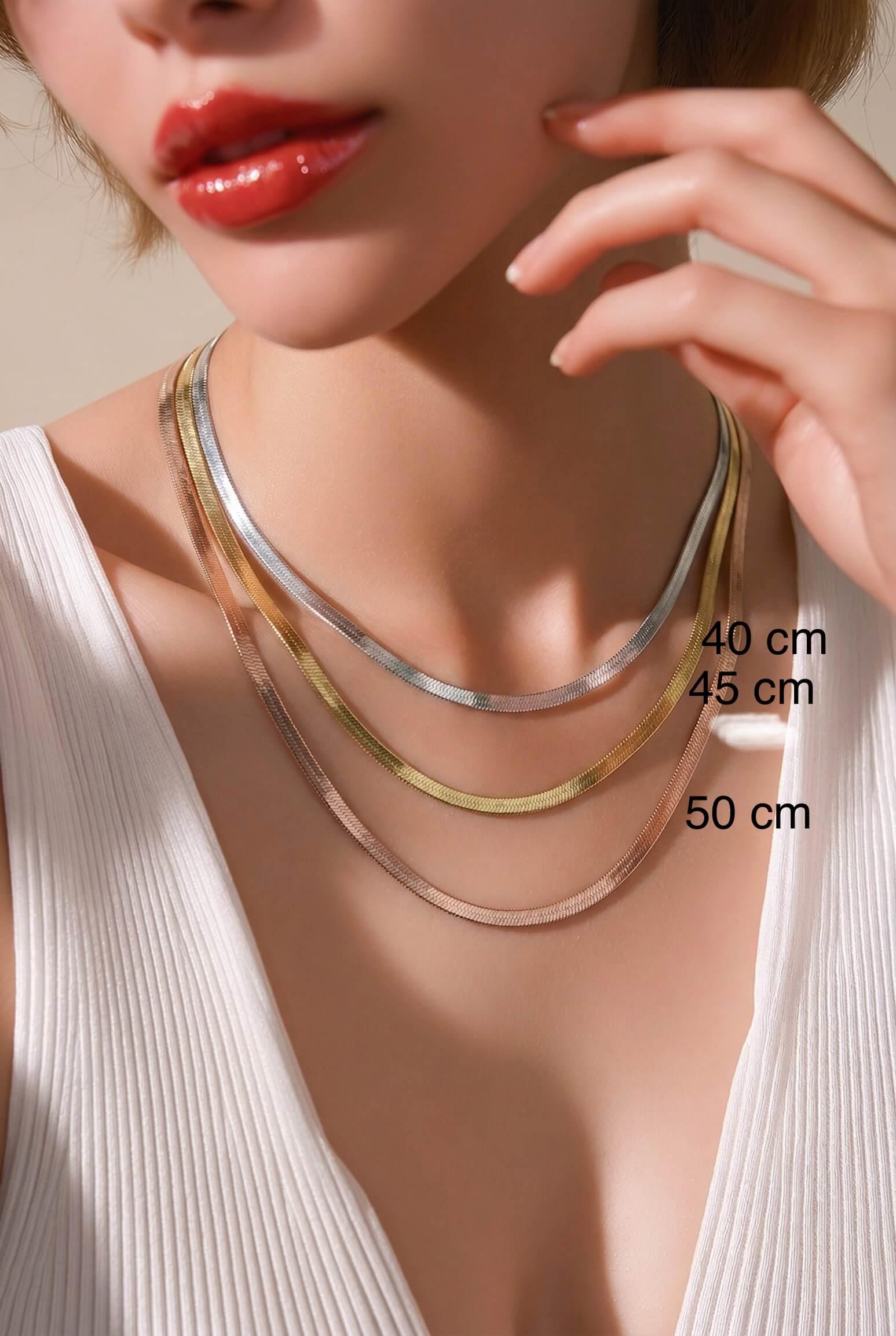 İtalyan Yassı Kolye 50 cm
