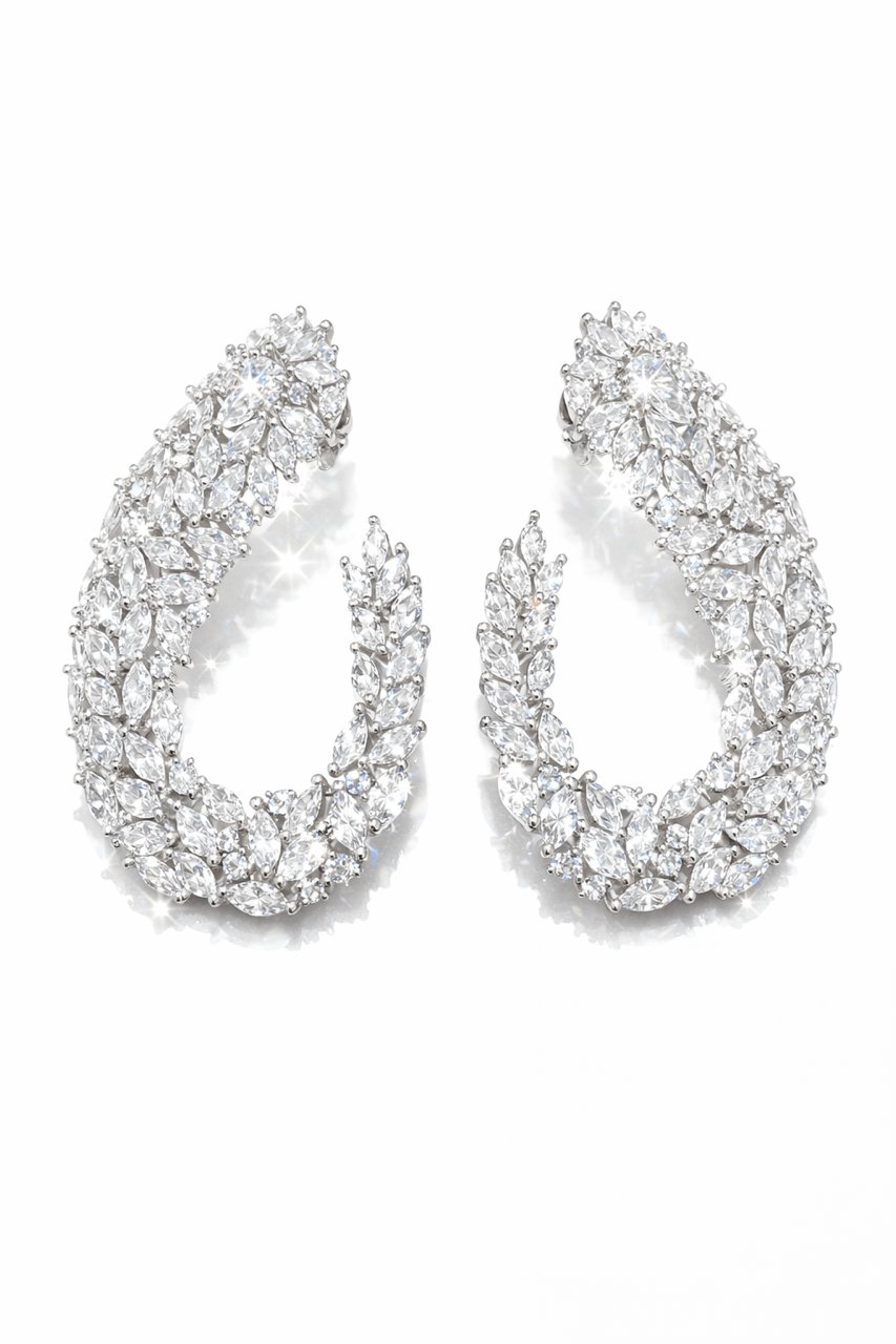 Lüx Aura Kıvrımlı Küpe