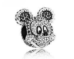 Mickey Siyah Taşlı Charm