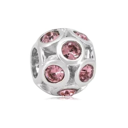 Mini Pembe Taşlı Küre Charm