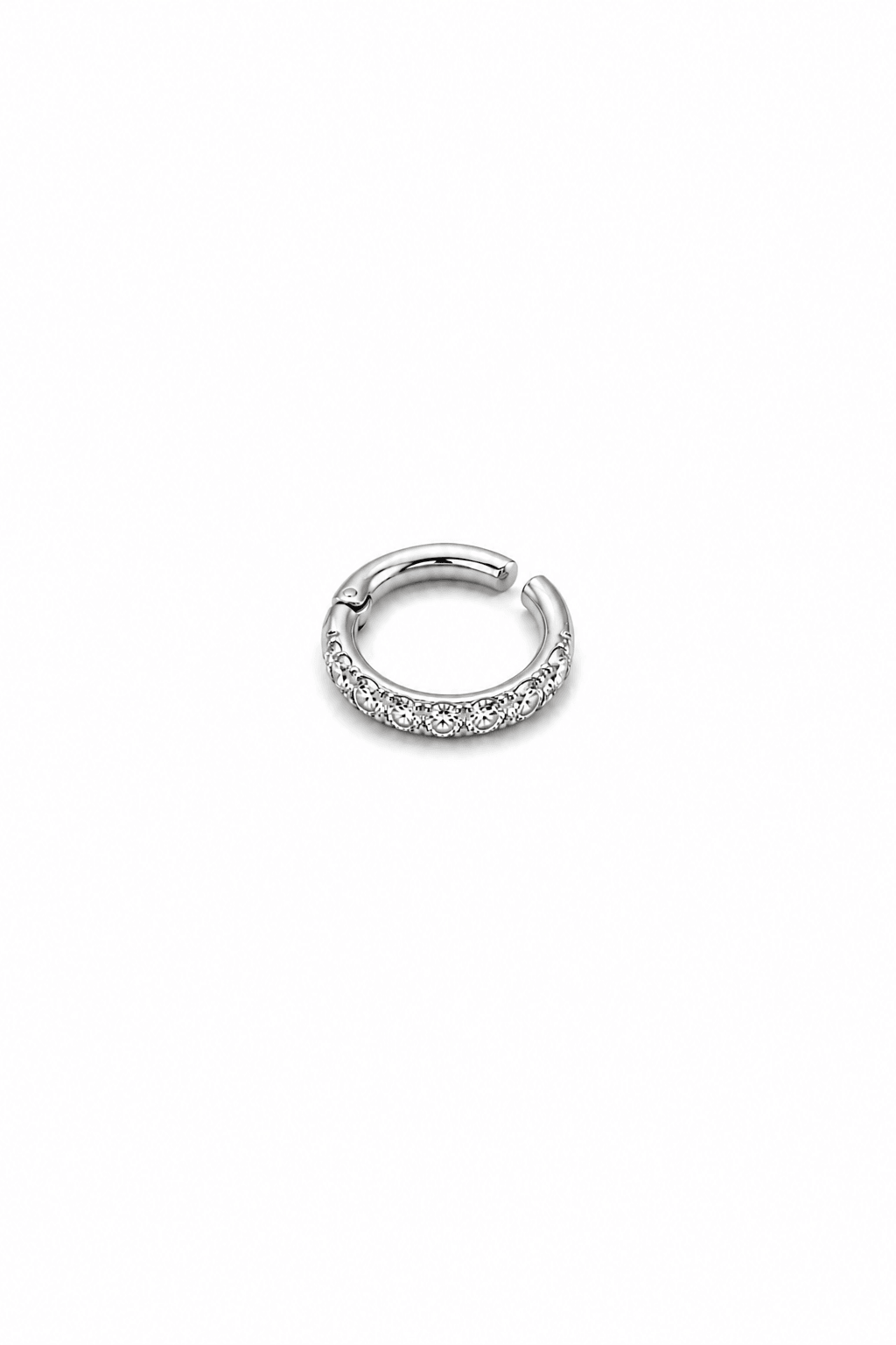 Premium Titanyum 6 mm Taşlı Halka Piercing