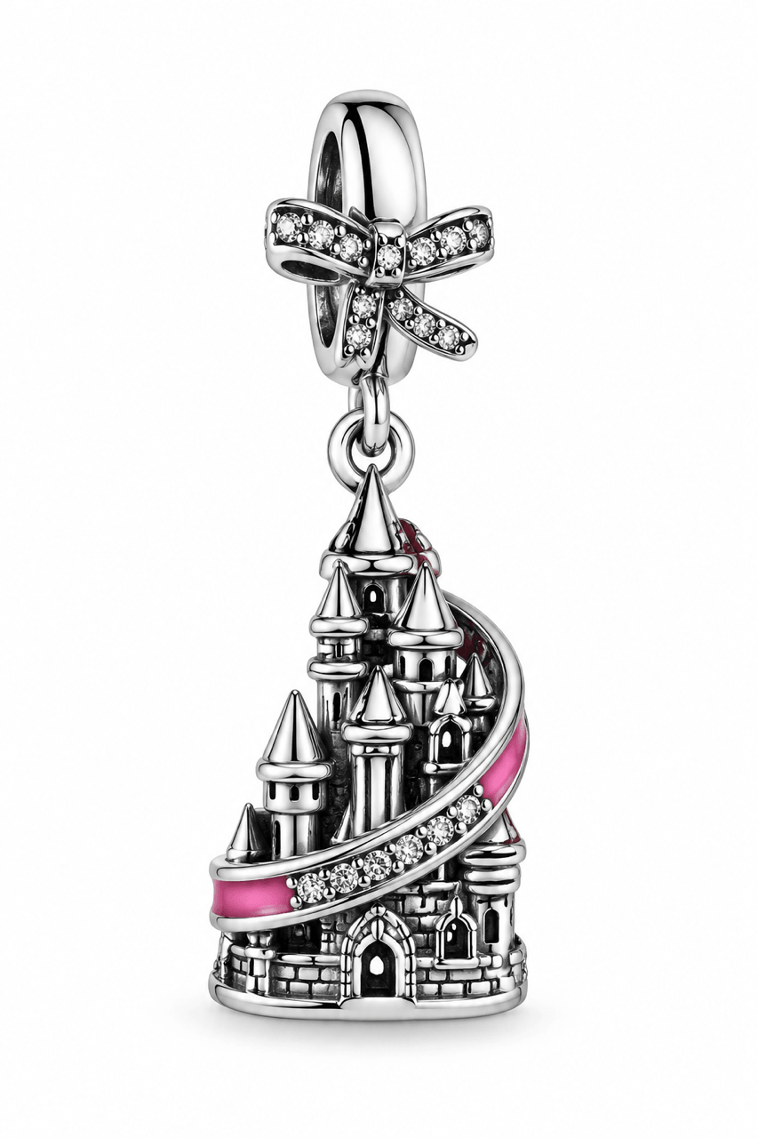 Sallantılı Pembe Fiyonklu Şato Charm