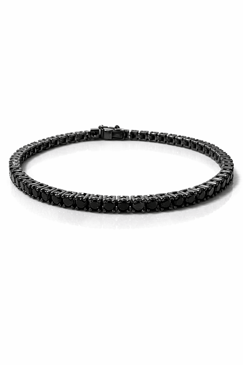 Siyah Suyolu Bileklik 3 mm 21 cm